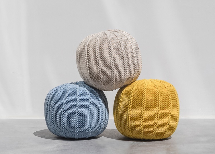 Nordic lazy sofa woolen small round stool creative floor balcony tatami cushion small sofa futon