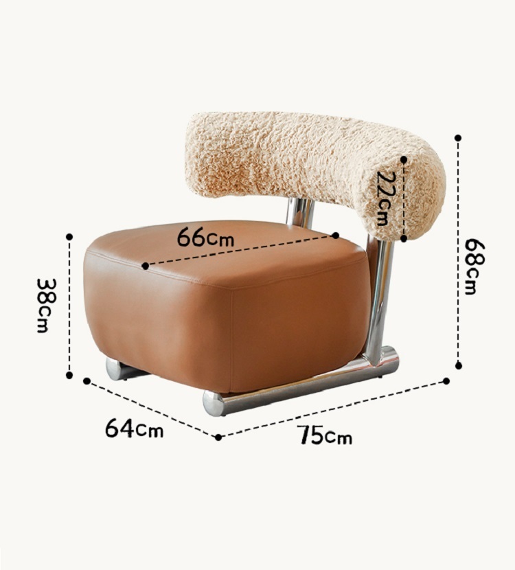 Sled sofa chair Nordic Italian light luxury single sofa chair stainless steel lazy sofa