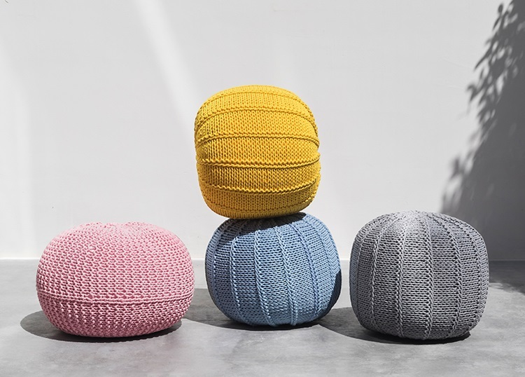 Nordic lazy sofa woolen small round stool creative floor balcony tatami cushion small sofa futon