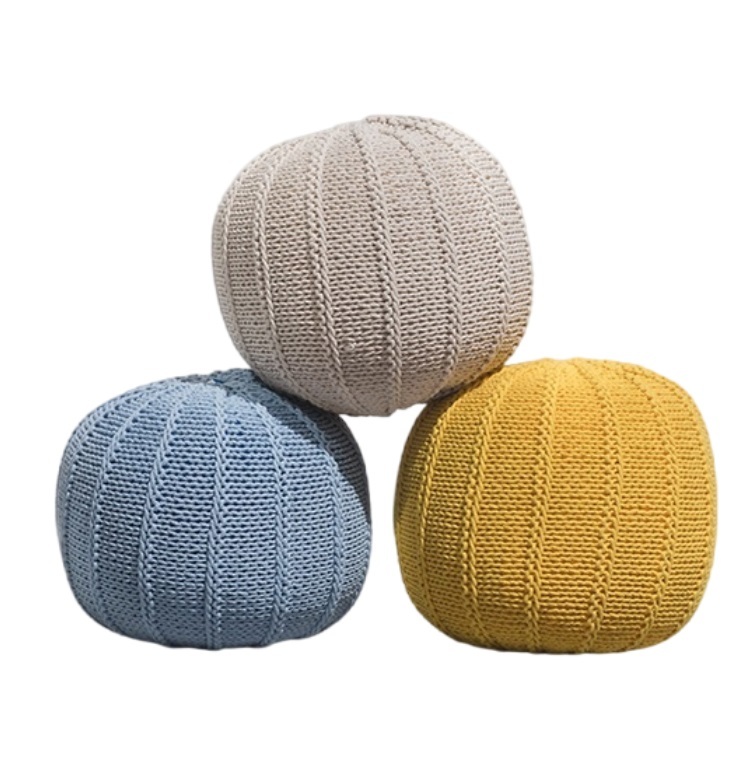 Nordic lazy sofa woolen small round stool creative floor balcony tatami cushion small sofa futon