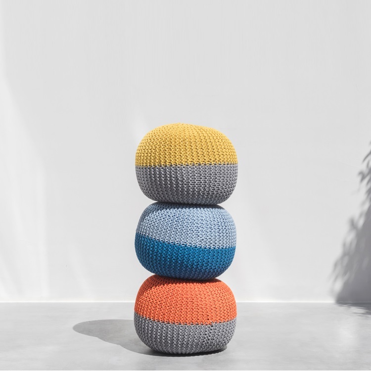 Nordic lazy sofa woolen small round stool creative floor balcony tatami cushion small sofa futon