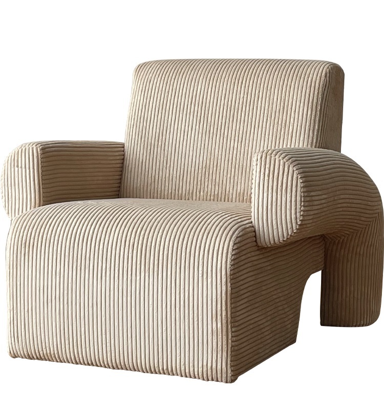Savakoo Nordic vintage fabric sofa living room corduroy single lounge chair Italian high-end lazy sofa