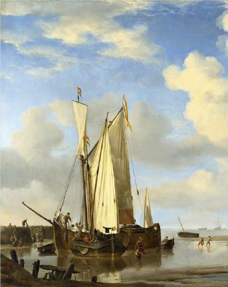 Imitation of Wilhelm van der Velde,The Dutch fleet,oil painting