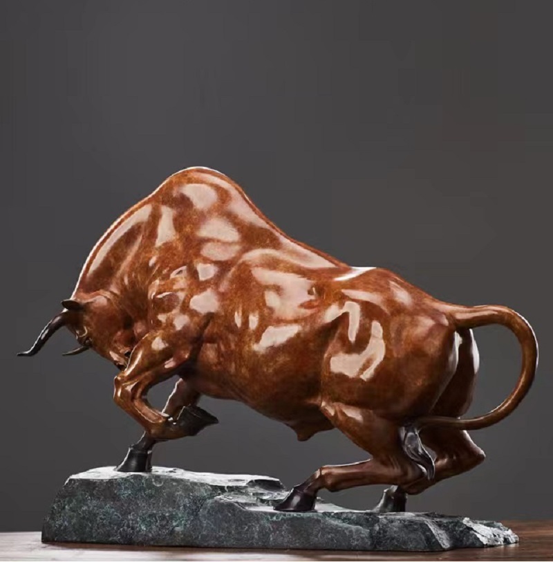 Savakoo Bronze bull sculpture, entryway, office decoration, home ornaments, artwork