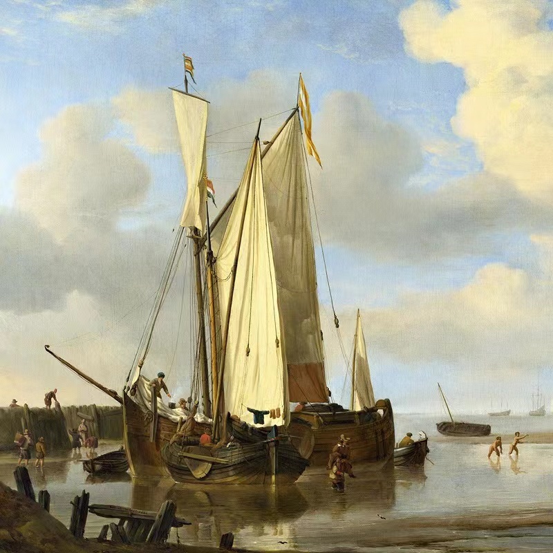 Imitation of Wilhelm van der Velde,The Dutch fleet,oil painting