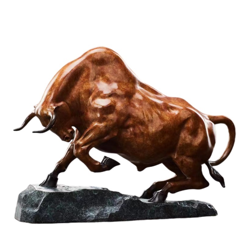 Savakoo Bronze bull sculpture, entryway, office decoration, home ornaments, artwork