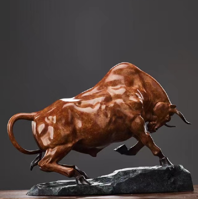 Savakoo Bronze bull sculpture, entryway, office decoration, home ornaments, artwork