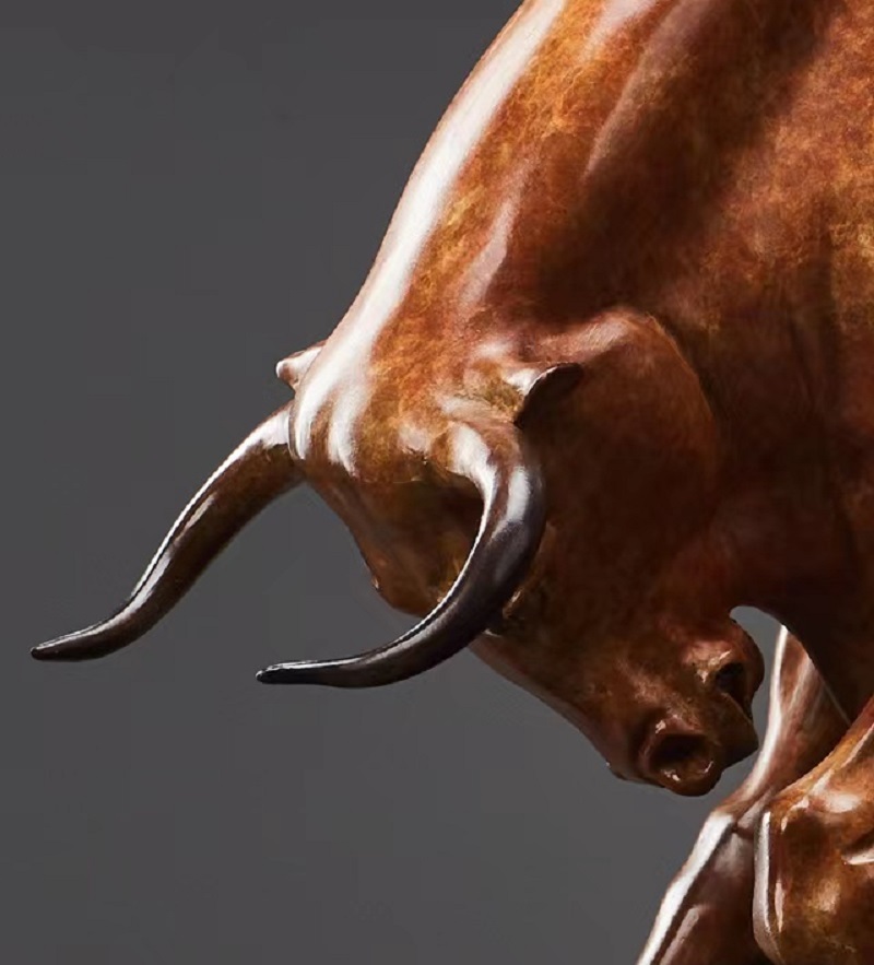 Savakoo Bronze bull sculpture, entryway, office decoration, home ornaments, artwork