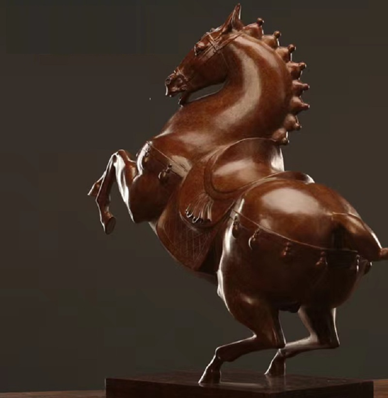 Savakoo Bronze horse sculpture,living room horse ornaments