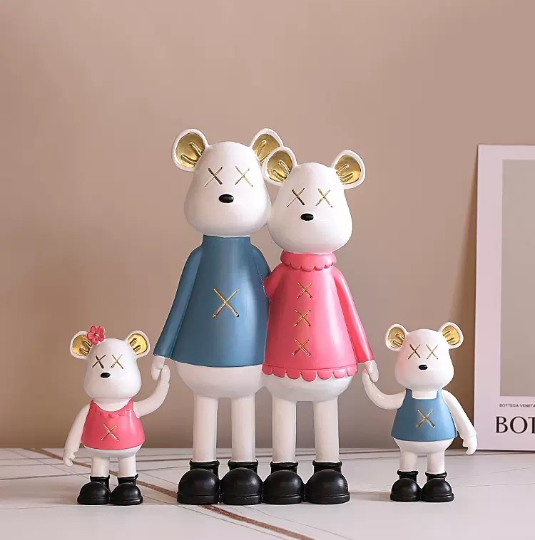 Savakoo Resin Violent bear family of four,family happiness gift