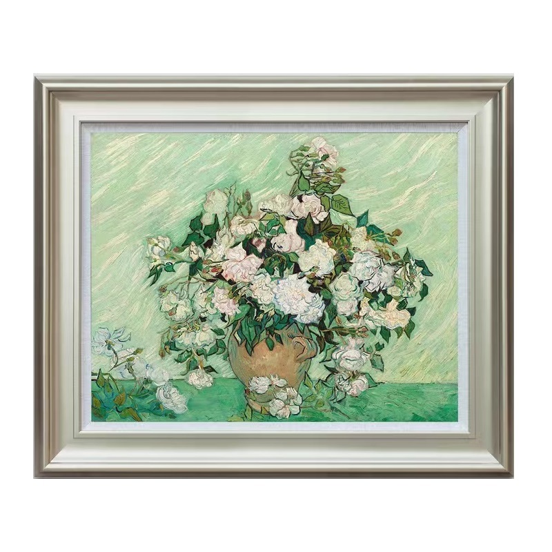 Van Gogh-White Rose Museum-level replica,hand-drawing oil painting