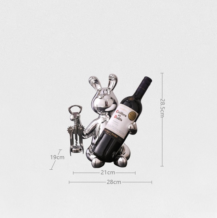 Savakoo Resin wine rack,Electroplated rabbit,wine rack ornaments