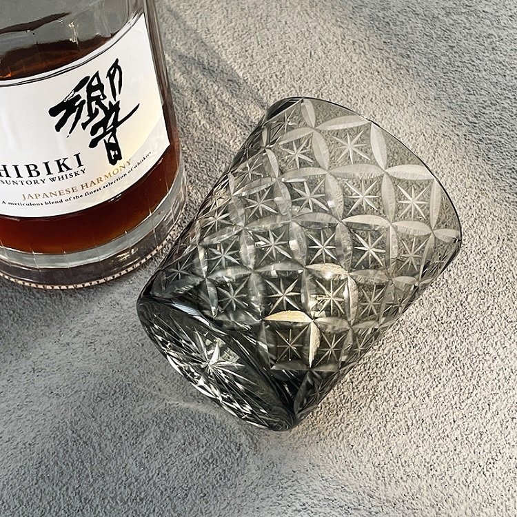 Savakoo flower pattern whiskey glass,hand-engraved crystal glass