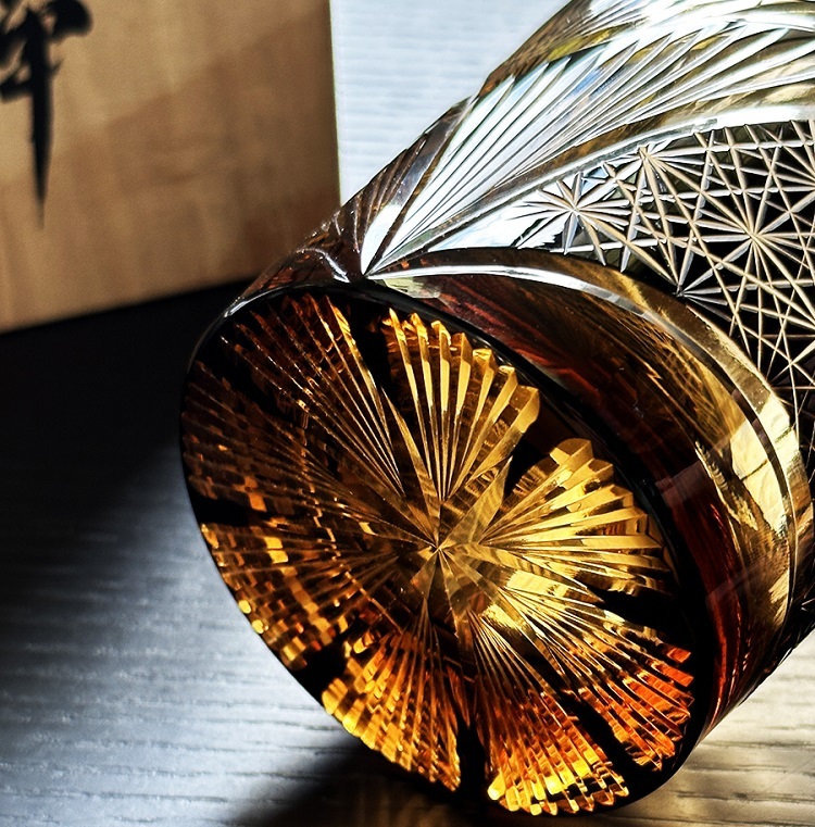 Savakoo Crane feather whiskey glass,hand-engraved crystal glass