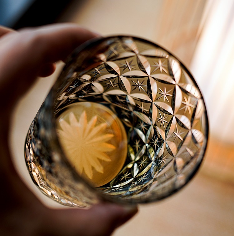 Savakoo flower pattern whiskey glass,hand-engraved crystal glass