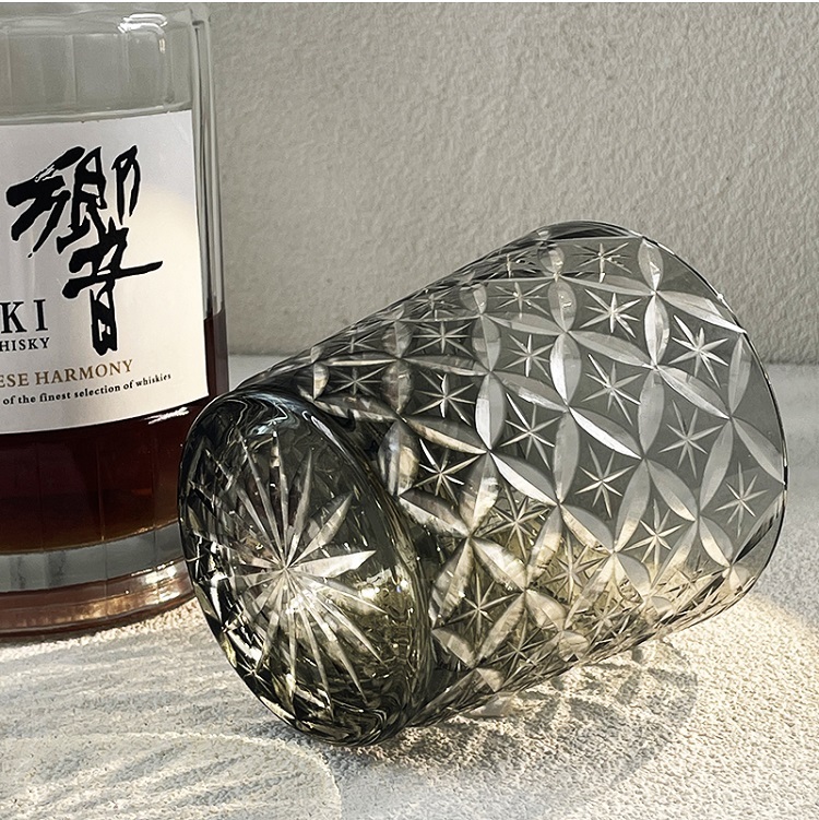 Savakoo flower pattern whiskey glass,hand-engraved crystal glass