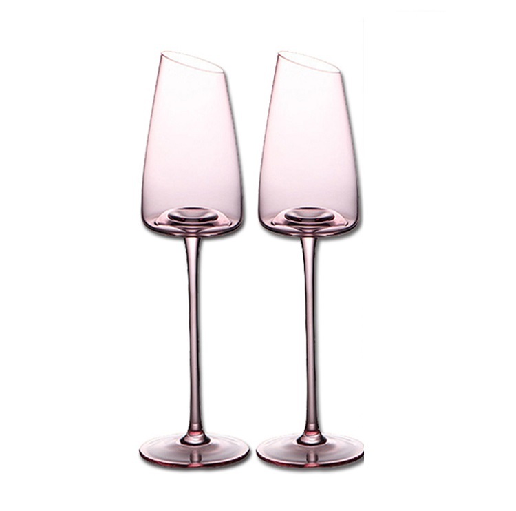 Savakoo French slanted champagne glasses