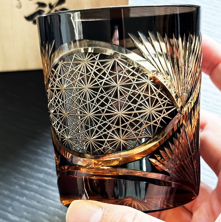 Savakoo Crane feather whiskey glass,hand-engraved crystal glass