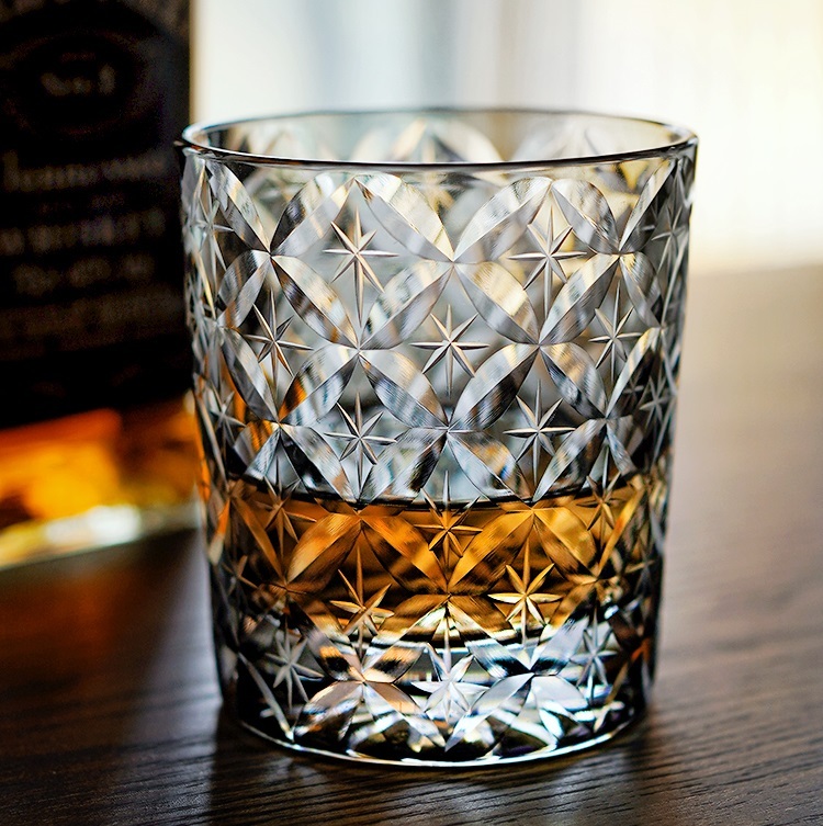 Savakoo flower pattern whiskey glass,hand-engraved crystal glass