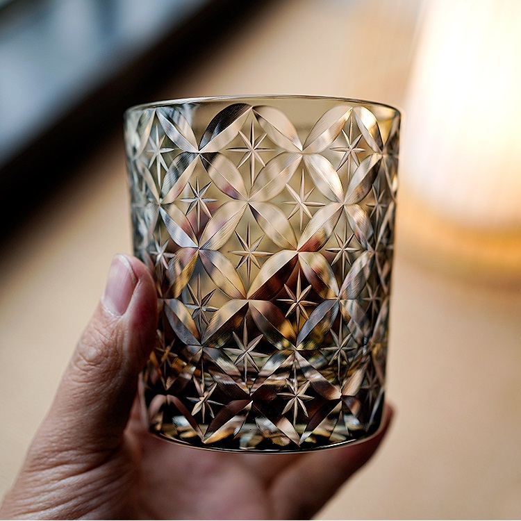 Savakoo flower pattern whiskey glass,hand-engraved crystal glass
