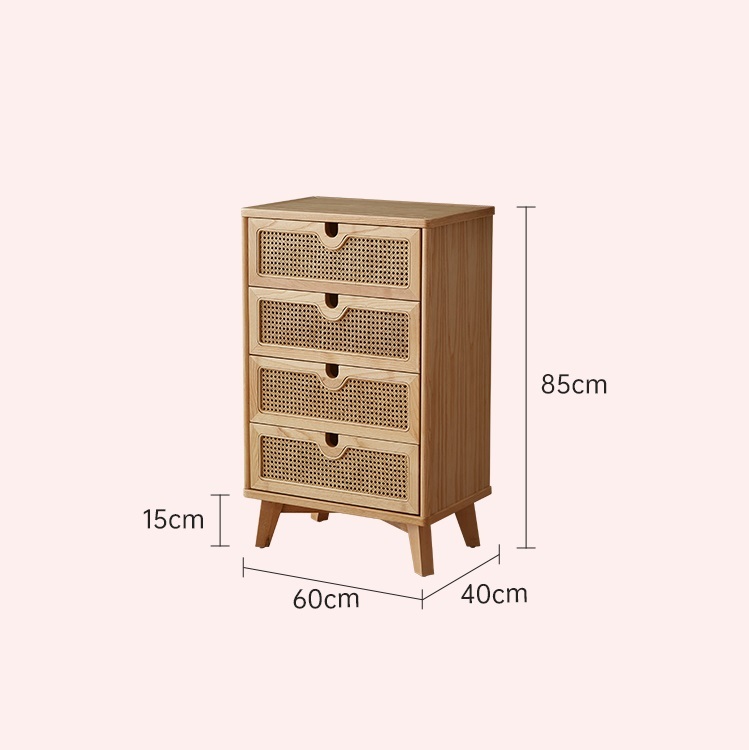 Savakoo Entrance cabinet,wood rattan drawer cabinet
