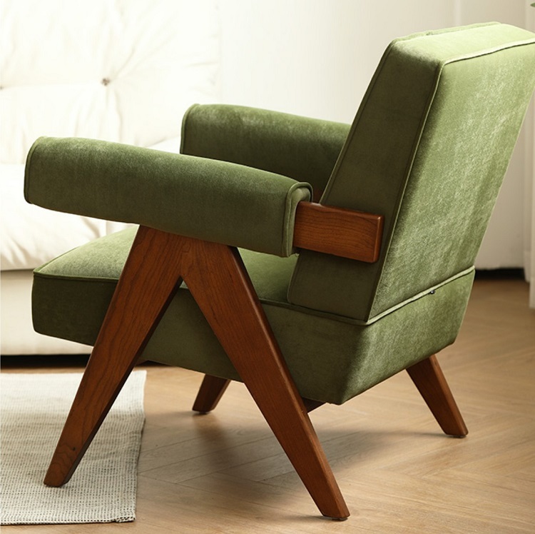 Savakoo Chandigarh sofa velvet,vintage wood