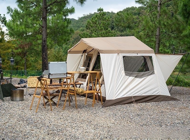 White outdoor camping tent