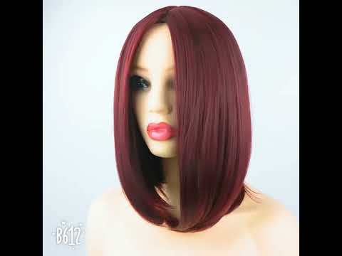 Short Bob Wig with Side-Swept Bangs for Women