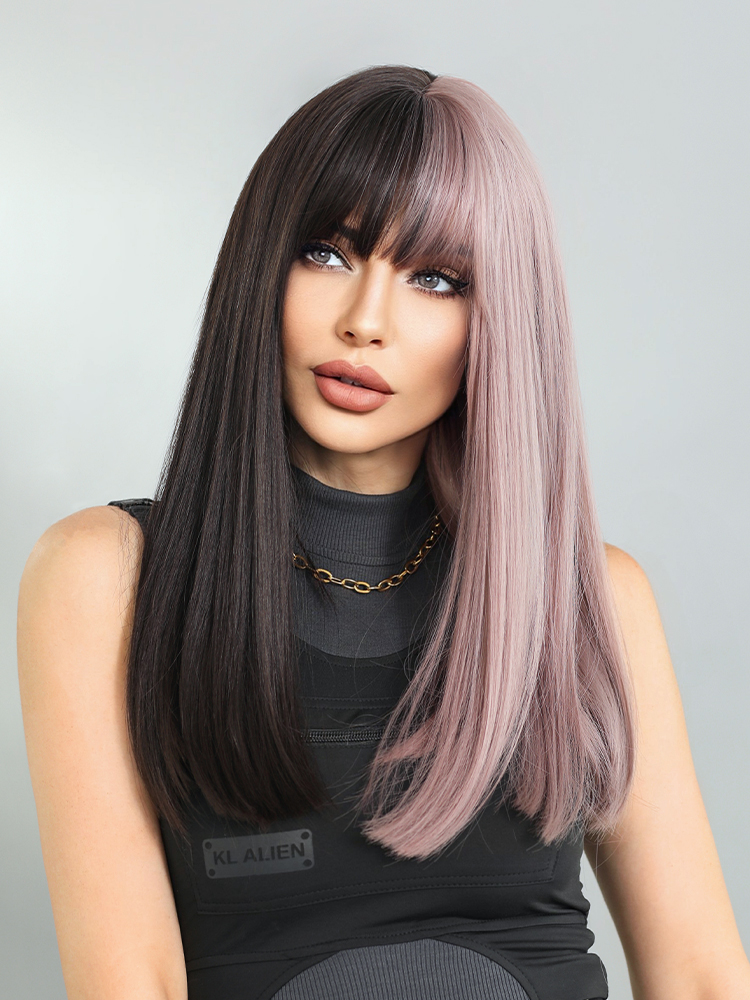 Long Straight Two-Tone Wig