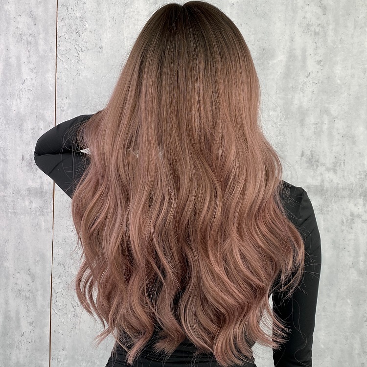 Wavy Bangs Long Curly Wig