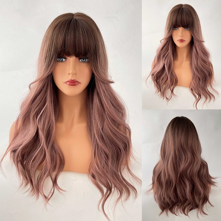 Wavy Bangs Long Curly Wig