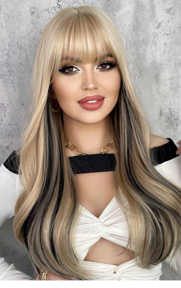 Long Curly Wig with Highlights