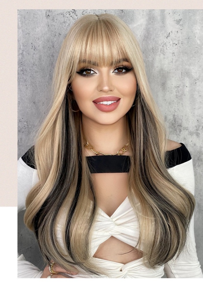Long Curly Wig with Highlights