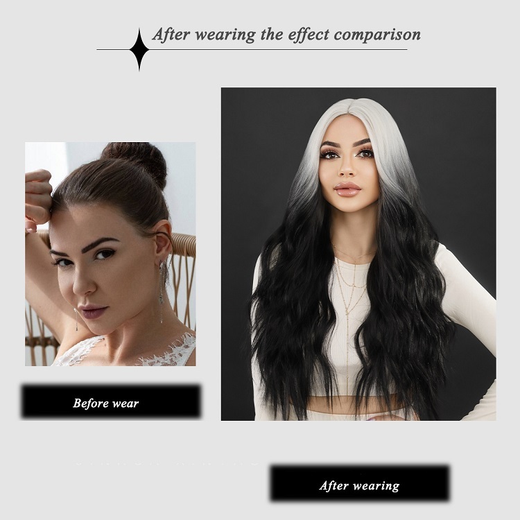 Center Part Long Curly Wig