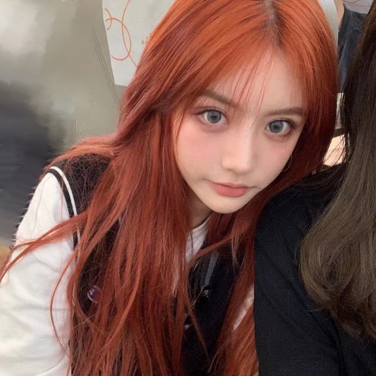 Orange Long Straight Wig