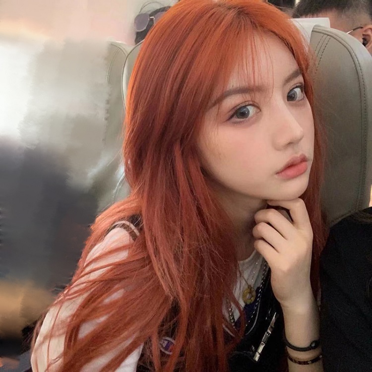 Orange Long Straight Wig