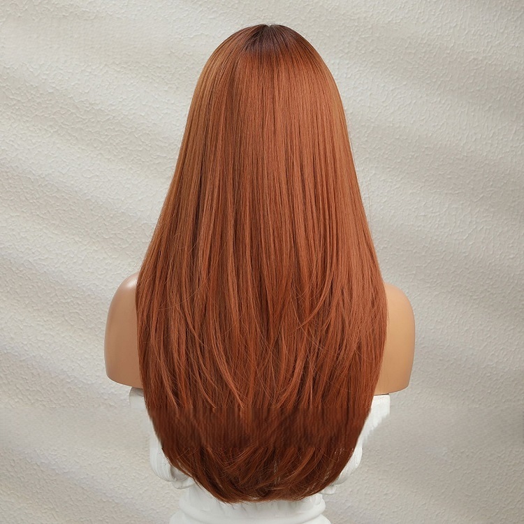 Orange Long Straight Wig