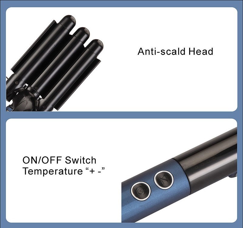 Collapsible 3 Barrel Curling Iron