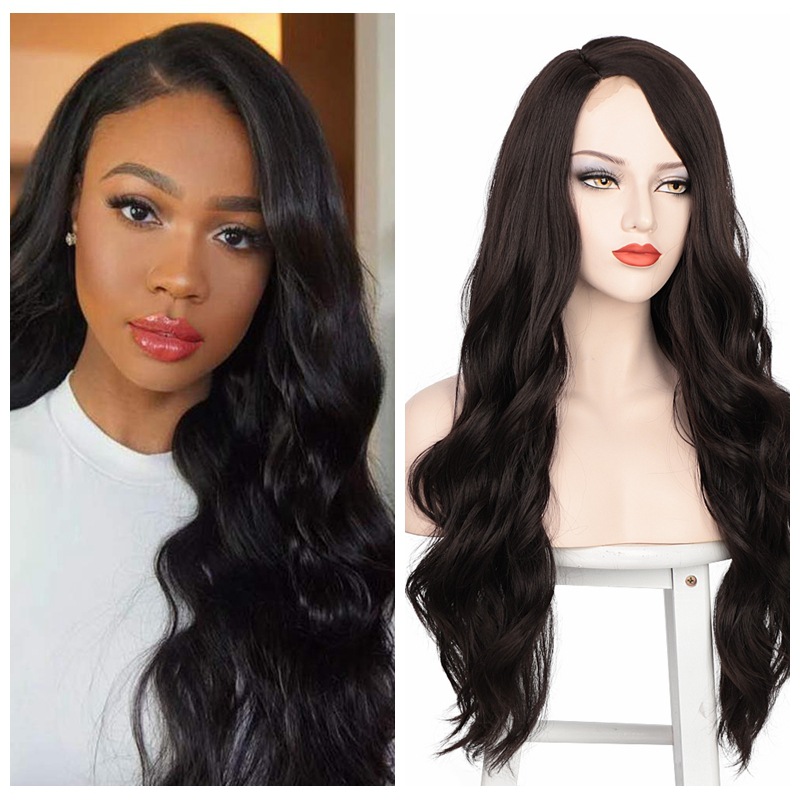 Long Black Wavy Wigs