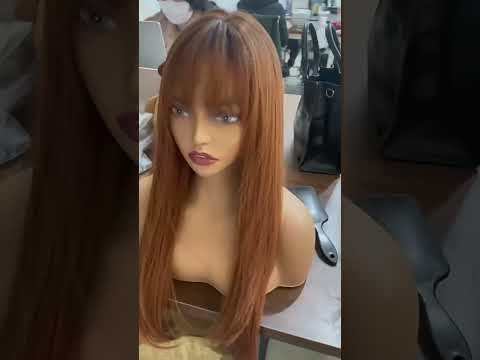 Orange Long Straight Wig