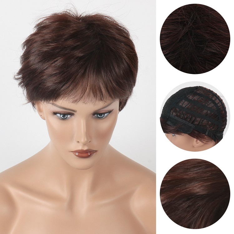 Chestnut Brown Pixie Cut Wigs