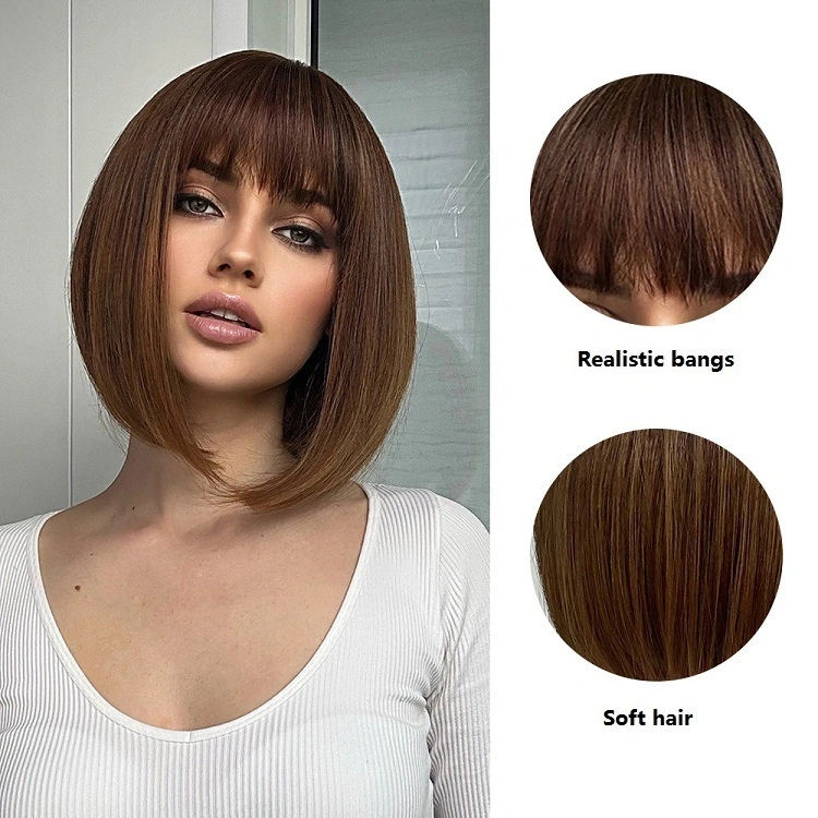 Short Brown Bob Wig With Bangs short-brown-bob-wig-with-bangs