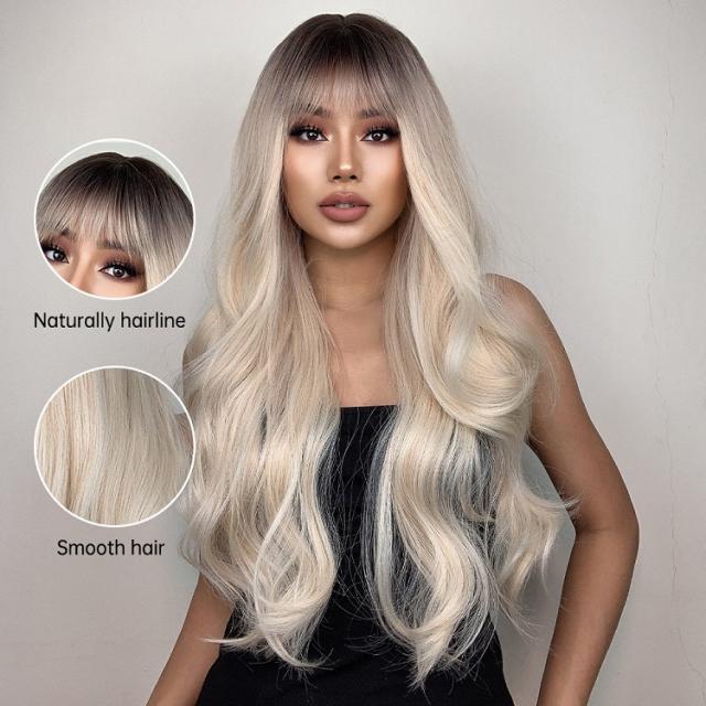 Breathtaking Blonde Wavy Wig Background in 4K