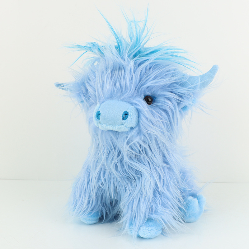 Highland Blue Cow Plush Doll