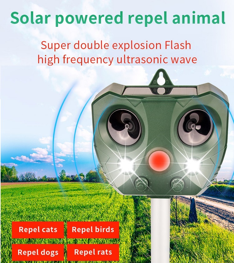 Solar-Powered Ultrasonic Animal Repellent