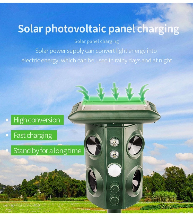 Outdoor Solar Ultrasonic Animal Repellent