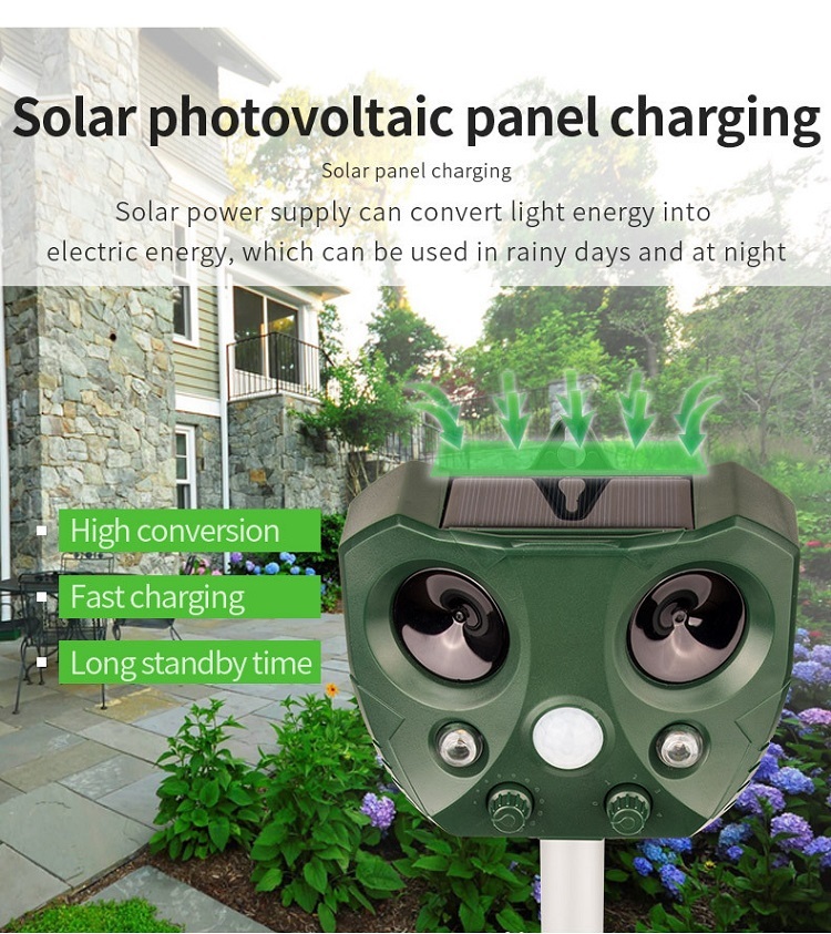 Solar-Powered Ultrasonic Animal Repellent
