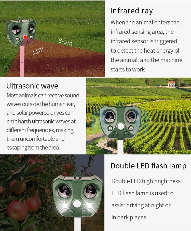 Solar-Powered Ultrasonic Animal Repellent