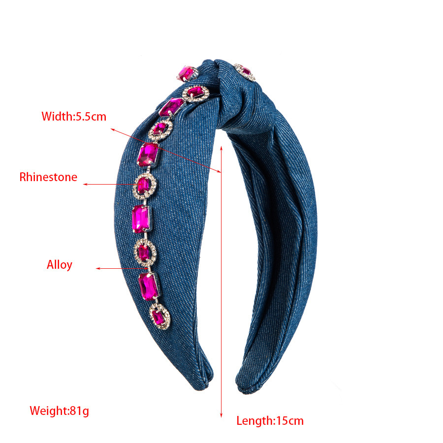 Baroque Rhinestone Denim Knot Headband