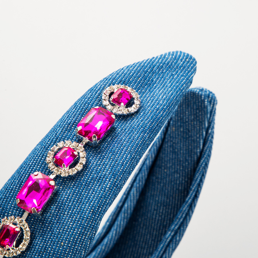 Baroque Rhinestone Denim Knot Headband